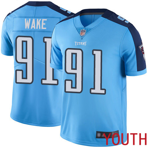 Tennessee Titans Limited Light Blue Youth Cameron Wake Jersey NFL Football 91 Rush Vapor Untouchable